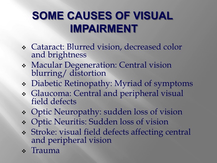 Potential Impact of Visual Impairment on Vocational Activities