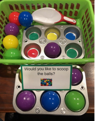 Example of a golf ball scoop activity