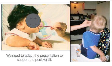 Examples of a positive and negative tilt in feeding