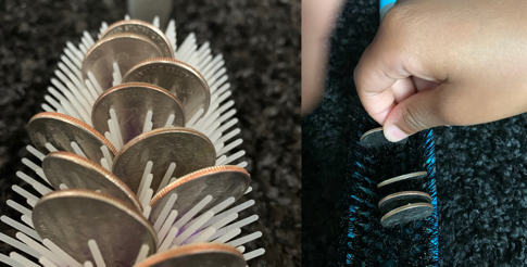Types of brush and coin activities