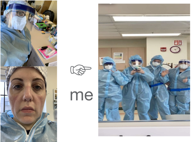 Images of the author in PPE