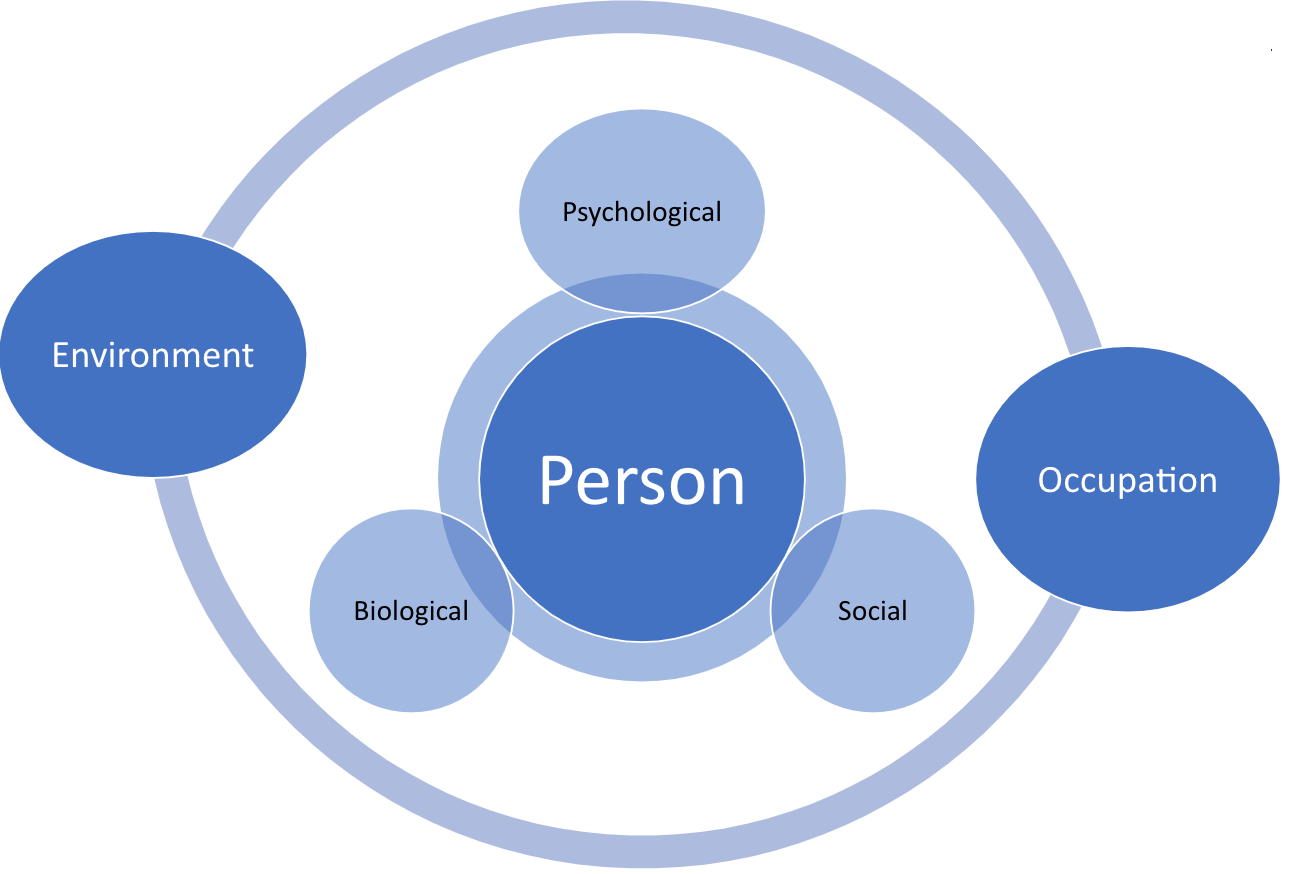 A model where the person in the center of occupational engagement