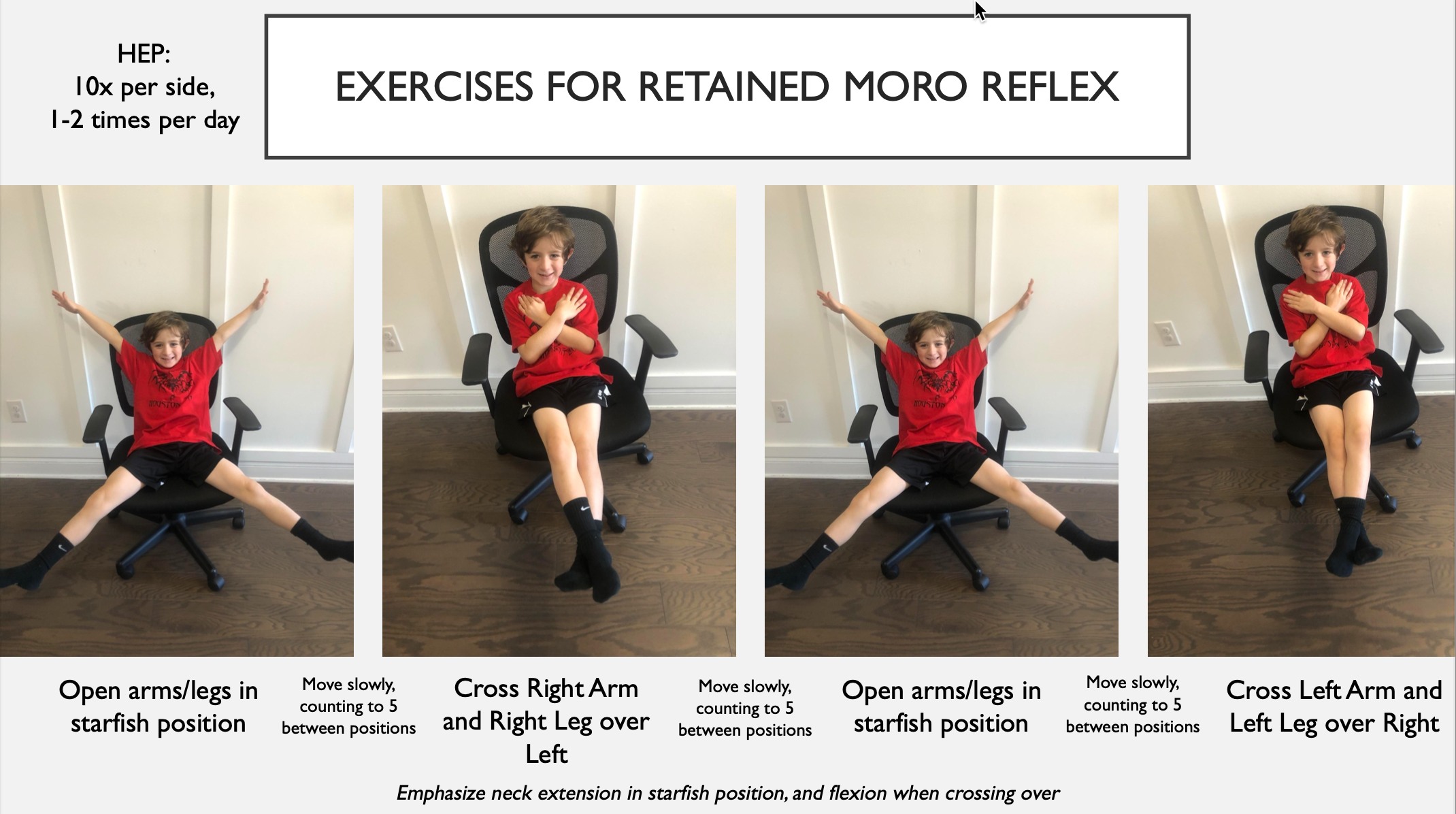 Exercises for a retained Moro reflex