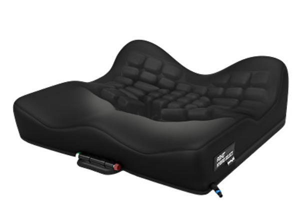Black cushion with increased postural support