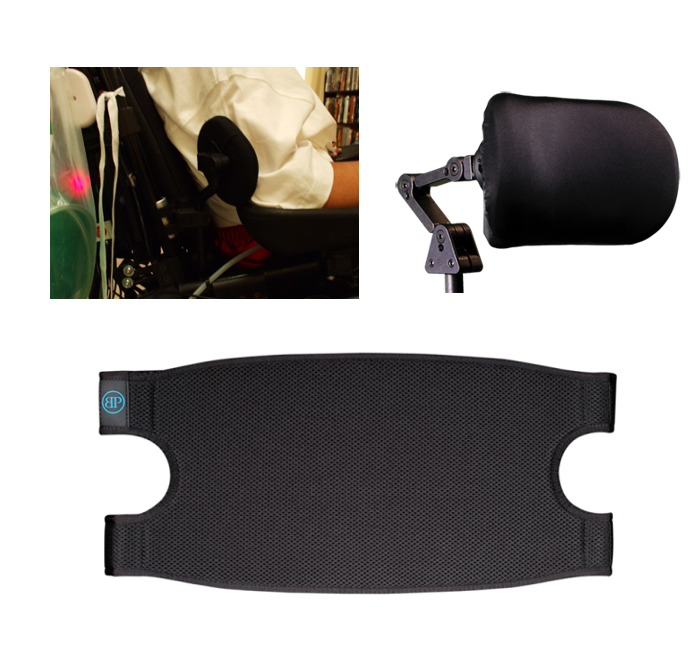 Examples of posterior supports including an elbow block, head support and calf panel