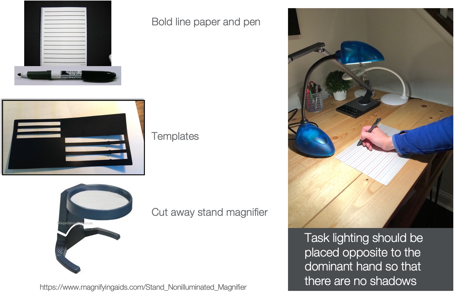 MAGNIFYING AIDS OTT Lite True Color 13 Watt Desk Lamp with Attached 2X  Magnifier